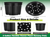 30 Pcs 3 Gallon Plant Nursery Pots Bulk Flexible Plastic Pots for Plants Thickened Soft Seed V1259-DP01-F-135