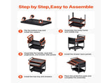 5-Tier Tool Cart with Wheels, 400 lbs Load Capacity, Rolling Work Cart with 2 Drawers & Pegboard, V952-DGNGJCHCLYG22CMU5V0