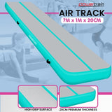 Powertrain Airtrack 20cm Thick 7m x 1m Inflatable Gymnastics Tumbling Mat Air Track - Mint Gree IFM-0701-GYGN