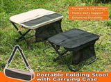 Ultra-Portable Folding Stool with Crossbody Storage Bag Heavy-Duty Carbon Steel Frame, Oxford V1341-ZY-QKTSBGXL-XL-BLACK
