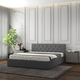 Milano Capri Luxury Gas Lift Bed With Headboard - Grey No.28 - King Single ABM-10002037