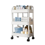 Rolling Cart White 3 Tiers Quiet Wheels Sturdy Plastic Simple Widely Used Utility Cart for House V1294-YM0901-3117230245211
