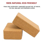 2 x Cork Yoga Block Organic Yoga Prop Accessory Exercise Brick V63-823991