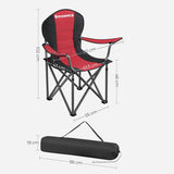 SONGMICS Folding Camping Chair with Bottle Holder Red and Black V227-8498101001450