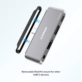 mbeat Elite Mini 4-In-1 USB-C Mobile Hub for iPad Pro, USB-C Tablet and Laptop V186-MB-UCD-P6