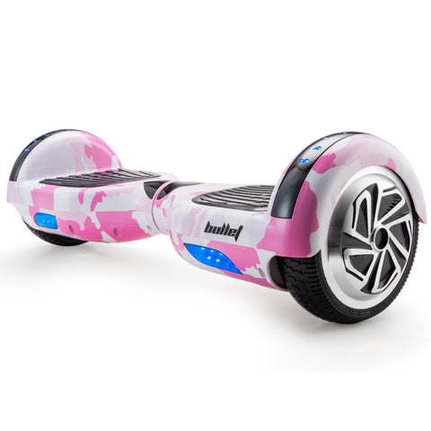 BULLET Electric Hoverboard Scooter 6.5 Inch Wheels, Colour LED Lighting, Carry Bag, Gen III Pink V219-TRNSCOBULB7PC