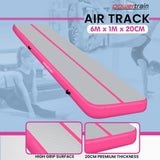 Powertrain Airtrack 20cm Thick 6m x 1m Inflatable Gymnastics Tumbling Mat Air Track - Pink IFM-XBO-006-PK