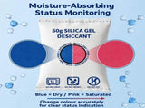 4 Pack Standard Blue Black Flat Opening Silica Gel, Visual Humidity Dehumidifying Packs 200g V1221-XM-LB2031-GM76
