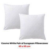 Bianca Pair of Cosmo White European Pillowcases 65 x 65cm V442-BCA-PILLOWC-COSMO-WHITE-EU