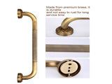 Antique Style Brass Carved Shower Tub Safety Grab Bar Wall Mounted Bathroom Accessories V1294-YM0722-JY04616