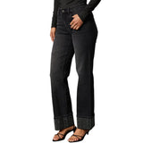 Women'S High Waisted Straight Leg Jeans Rhinestone Sparkle Stretch Trendy Streetwear Jeans Blue L V1366-AZ2-W-14455