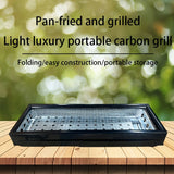 Portable foldable barbecue grill with adjustable height and built-in side rack - heavy-duty metal V1102-HELZ-002