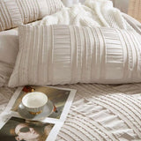Tufted Boho Striped Embroidery Quilt/Doona/Duvet Cover Set - King Size V493-JHHI-K15