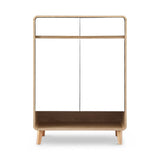 Artiss Shoe Rack Cabinet 20 Pairs Storage Cupboard Pine&White FUR-Y-SHOE80-WHWD-AB