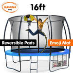 Kahuna Pro 16 ft Trampoline with Mat, Reversible Pad, Basketball Set TRA-KEM-16-OB-BB