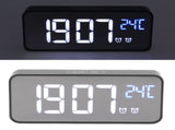 LED Mirror Digital Alarm Clock Large Screen Intelligent Brightness Adjust Snooze Function Power Off V1294-YM0703-3113230031511