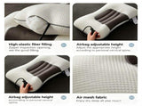 Grey Airbag Adjustable Cervical Neck Support Pillow - All Reason High Resilient Ergonomic Bed V888-ELOSUNG55132-2