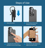 Mini Phone Microscope with LED Light,Universal Clip and CPL,200X Portable USB Microscope Camera V1369-AZ3-W-00728