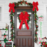 Large Red Velvet Christmas Bow with Gold Glitter Edge V1142-RB1005010487400222