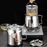 1.5L Stainless Steel Oil Filter Pot, Bacon Grease Container with Strainer for Kitchen V1263-JX-7735