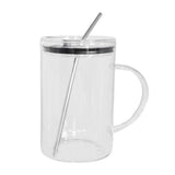 Clear Large Glass Tumbler Mug With Handle Lid And Glass Straw Reusable Drinking Cup For Iced Coffee V1369-AZ3-W-14898