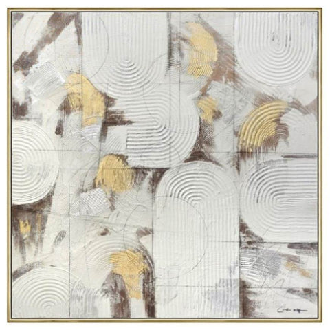 100X100cm Soft Essence Gold Framed Hand Painted Canvas Wall Art V411-SOK-HMTWF-14740D