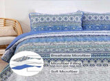 Blue teak Sunrise Floral Lightweight 3 Pc Bedspread & Pillow Cover Set V745-AC080526Q13U