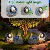 2Pack Solar Rock Lights Outdoor Ash Gray Garden Stone Spotlights with IP65 Waterproof LED, V1107-CS-EGWTPM48