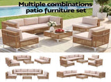 Gardeon 6 Seater Outdoor Sofa Set 7PCS Table Chair Set Garden Rattan Patio Furniture ODF-SOFA-7PCS-RATTAN-BE-ABC