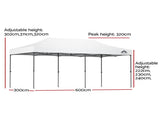 Instahut Gazebo Pop Up Marquee 3x6m Folding Tent Wedding Outdoor Camping Canopy Gazebos Shade White GAZEBO-T-3X6-F-WH