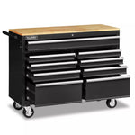 HORUSDY 9 Drawer Tool Box Chest Cabinet Trolley Box Garage Storage Toolbox Black V465-86513