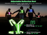 Rechargeable LED Reflective Running Vest, Adjustable High Visibility Gear for Night Walking, V1189-LC-AMZ-00089