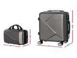 Wanderlite 2Set 20 Inch Luggage Case with 12 Inch Handheld Luggage Box Hard Shell Travel Suitcase LUG-ABS-CB-12-20-DG