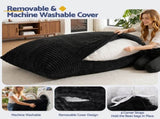 Artiss 3-in-1 Bean Bag Chair for Living Room Convertible Floor Sofa Dark Grey FLOOR-BEAN-3IN1-BK