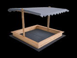Kids Wooden Toy Sandpit with Adjustable Canopy V63-840451