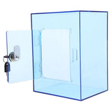 1Set Compact Clear Money Box with Lock Blue for Cash and Donations V1369-AZ3-W-22720