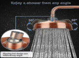 Copper High Pressure Rain Shower Head 20cm 8 Inch Adjustable Angle Fixed Mount Gold V1188-XJEE-34643-1