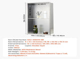 Shower Niche, 33.0 x 63.5 x 10.2 cm Recessed Wall Niche Double-layer, with Hollowed-out Divider, V952-BXGLYBKYS2C198038001V0