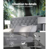 Artiss Bed Head Headboard Queen Size Fabric - CAPPI Grey BFRAME-H-CAPPI-Q-GY