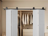 Bi-Folding Sliding Barn Door Hardware Track Kit, 64" Top Mount Track Kit, Slide Smoothly & Quietly, V952-ZDSMDGDGSM2D71CL9001V0