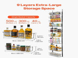 Over the Door Pantry Organizer, 9-Tier Pantry Organization and Storage, Heavy-Duty Steel Hanging V952-MGCCJ9CHS000PMUY7V0