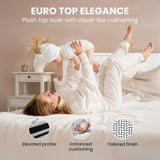 KINGSTON SLUMBER Luxury 34cm King Single Mattress, Medium Firm, Euro Top, 5-Zone Pocket Spring Foam V219-BEDMATKSMD2A