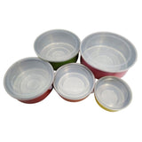 5 Piece Stainless Steel Mixing Bowl Set with Lids, Nested for Easy Storage, Ideal for Kitchen Food V1370-AZ4-19778