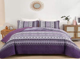 Elegant Peony purple Soft 3 Pc Bedspread & Pillow Cover Set V745-MAC080783Q13U