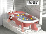 CARLA HOME Foldable Baby Bath Tub with Collapsible Toddler - Pink LSB-36509