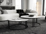 Interior Ave - Premier Nested Coffee Table Set - White Marble Stone V355-IA-CT13-MB