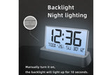 LCD Digital Alarm Clock With Transparent Display Dual Alarms 12/24H Snooze Date Week Temperature V1263-JX-8003