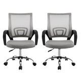 Artiss 2x Mesh Office Chair Mid Back Grey OCHAIR-G-2004-GYX2