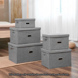 SOGA 2X Grey Medium Foldable Canvas Storage Box Cube Clothes Basket Organiser Home Decorative Box SBOX002X2