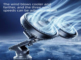Black USB Car Backseat Dual Head Fan - 3 Speed Headrest Fan with 360 Degree Rotating Base, V888-ELOSUNG57504